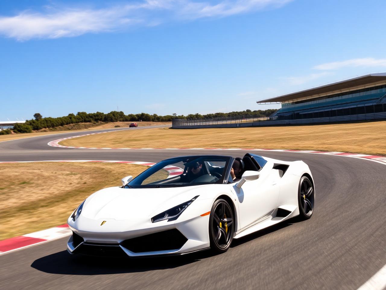 Sports car on a race circuit during a track day in Portugal